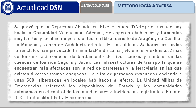 🔴 Evita conducir por el área afectada por #lluvias #inundaciones #FMA #DANAseptiembre
🔴 Infórmate del estado de #carreteras antes de coger el coche 👉 infocar.dgt.es/etraffic/  <a href="/proteccioncivil/">Protección Civil</a> <a href="/InformacionDGT/">D.G.T.</a> <a href="/AEMET_Esp/">AEMET</a> 
🔴 NO ATRAVIESES ZONAS INUNDADAS