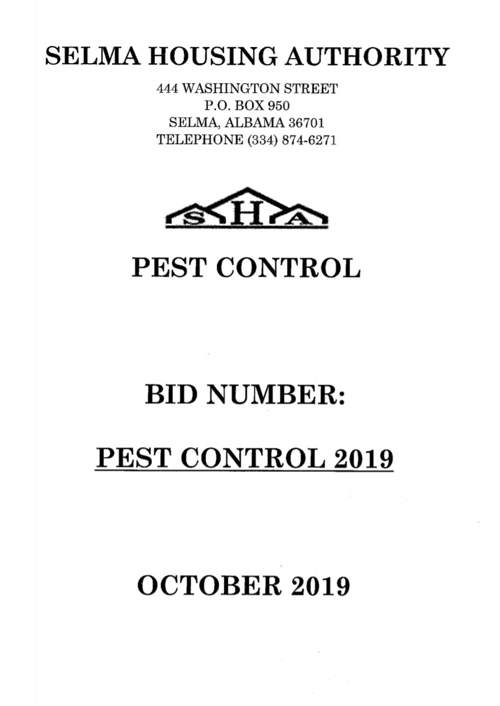 selma housing authority on twitter bid proposal for pest control please read bid thoroughly https t co ilshh8dcrb twitter
