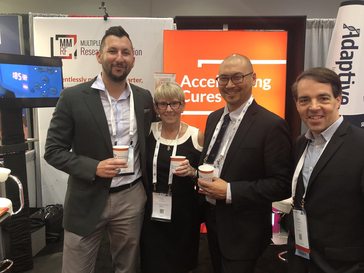 theMMRF's tweet image. Great coffee break at #IMW2019. Special thanks to those that stopped by to see our leadership team!  @BioBenBarwick @HJChoMDPhD1 @AuclairDan @PedalheadPHX @cawilly @DeRomeMary @SheriJS #mmsm