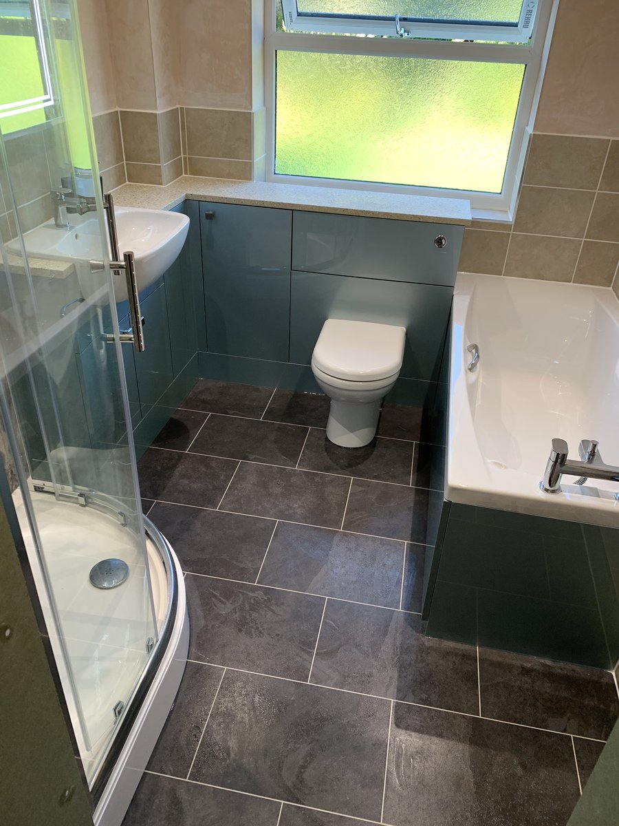 jsheppardandson's tweet photo. We have just completed this #bathroom makeover using products from @wehavebathrooms @AqualisaShowers @bushboard @karndeanUK @Karonia_Ltd @ThomasDudleyLtd @BristanPro @bacomponents @TileGiantLTD @MapeiUKLtd @TwyfordUK @HiBLtdWCG We think it looks great👍 https://t.co/KpW30FRYw5