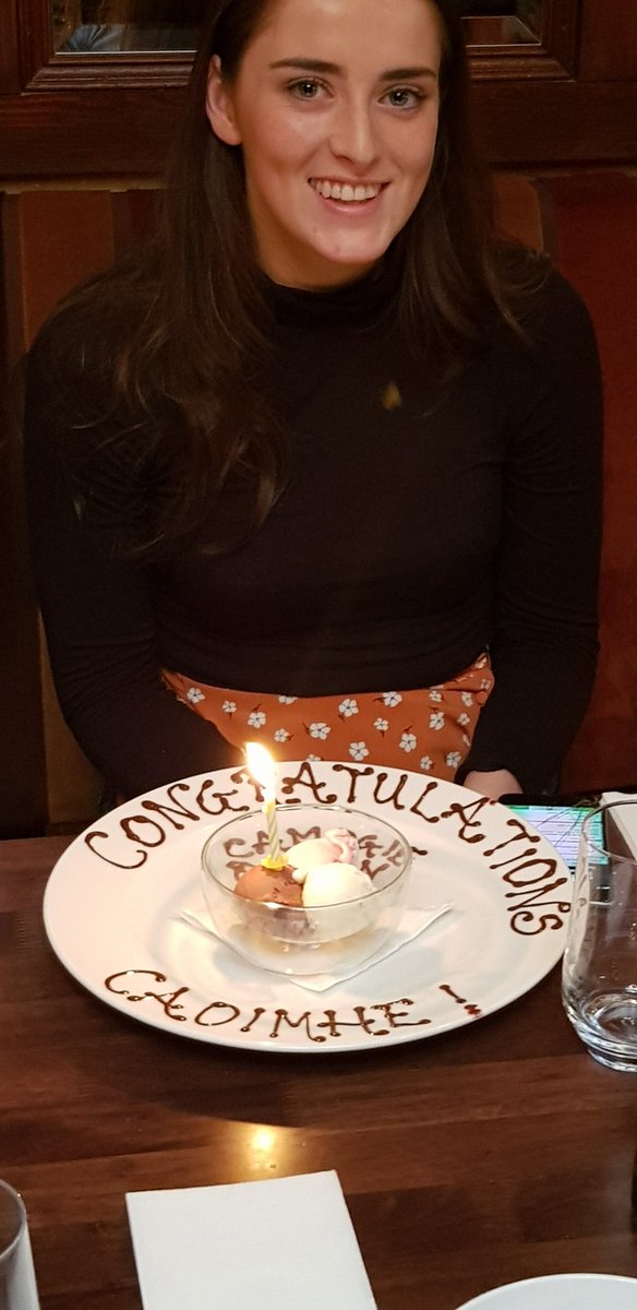 cfoservicesirl's tweet photo. Today we had a little celebration for our very own All Ireland champion. Congrats Caoimhe.
In case you can't see what it says behind the icecream bowl its "Camogie Queen"!! #iarmhíabú https://t.co/XroHpCNhsn