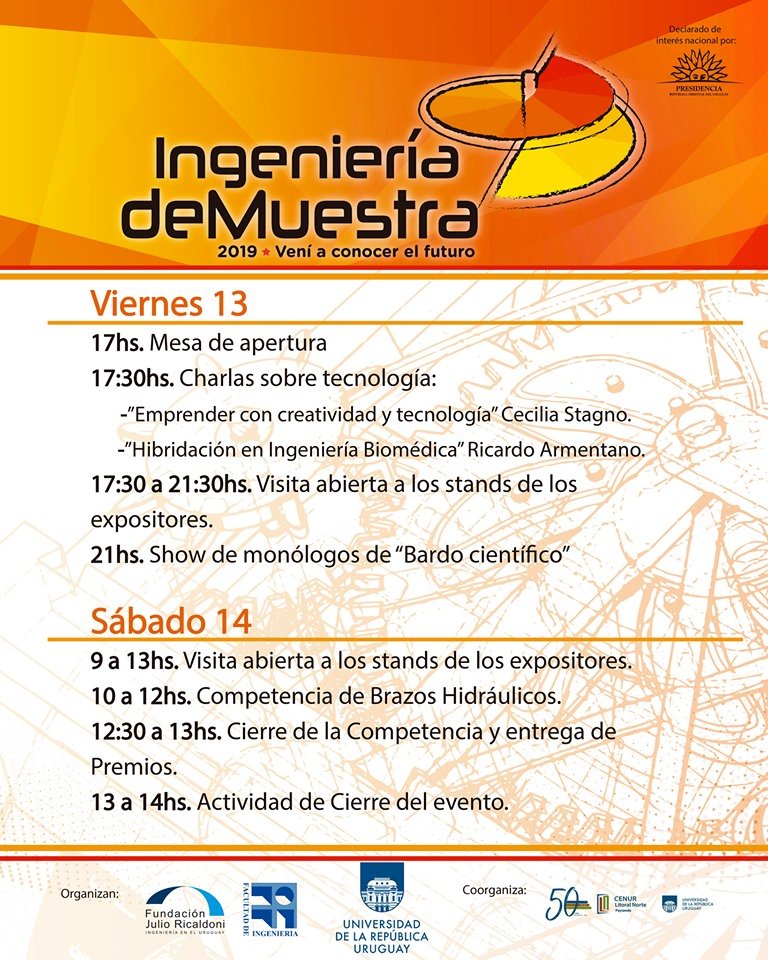 Paysandu_Innova's tweet photo. #Hoy a las 17 horas comienza Ingeniería de Muestra en #Paysandú #IdM2019 https://t.co/g5ruw06Wcl