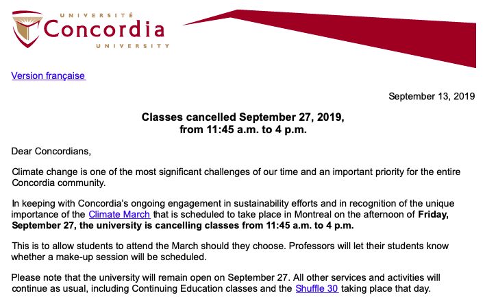 #CUpride 🤩
Classes cancelled @Concordia for the #ClimateStrike!
#NextGenLeaders #FridaysForFuture #ActOnclimate #ClimateCrisis #ShuffleForClimate #ClimateChange