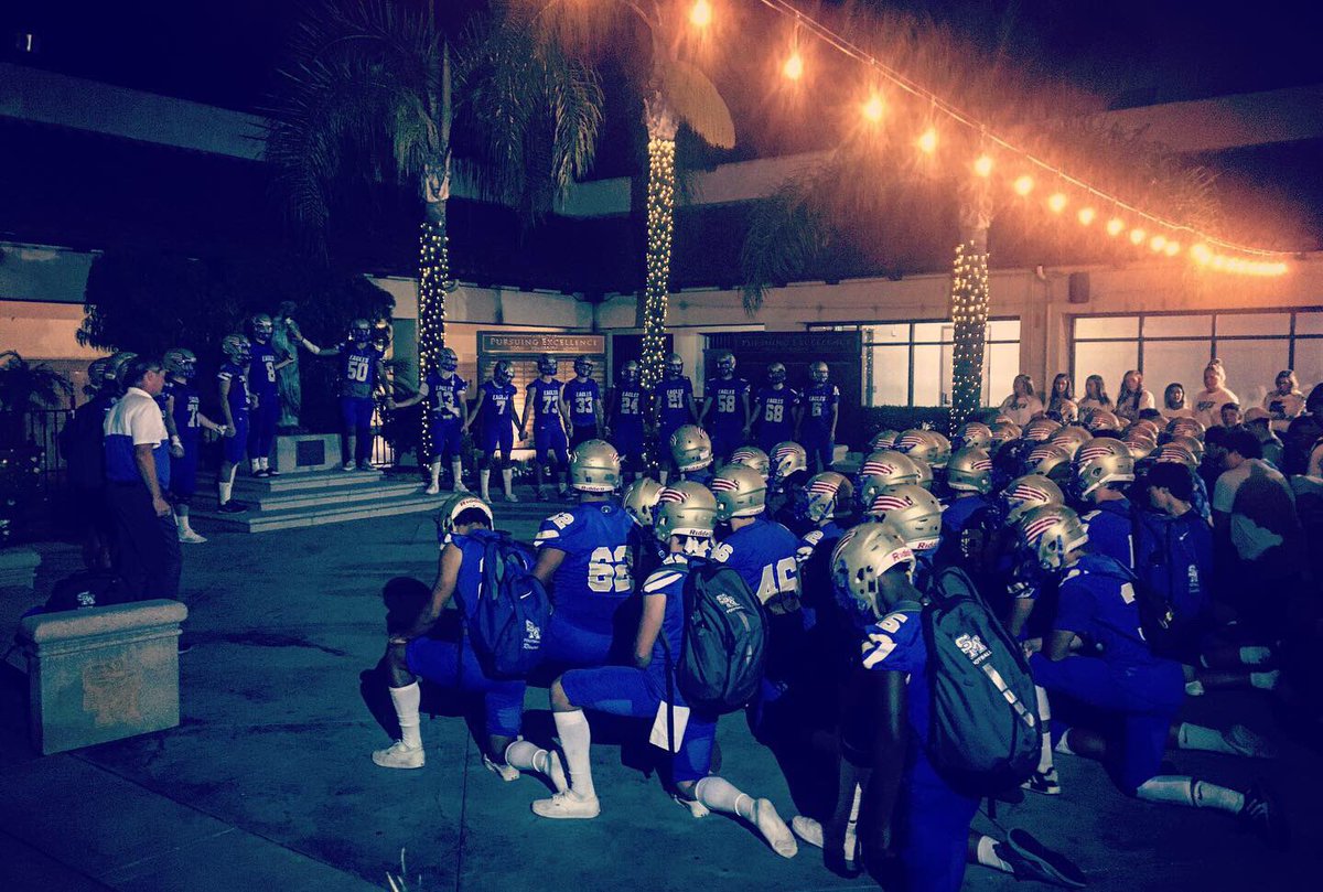 SMCHS_Football's tweet photo. More from last nights 21-0 shutout victory over Mayfair! 

📸: @Geek0_1 

#WeAreSM🦅 https://t.co/vFZBqmxFKD