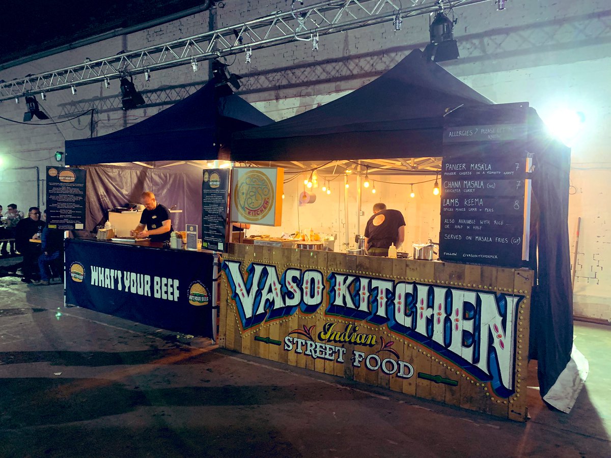vasokitchenmcr's tweet photo. Back with my Homeboys @WhatsyourBeefBu ... it’s been too long.... @Roisterevents #ginfever ... here till Sunday 👌🏽 https://t.co/4Jw4XC2B1E