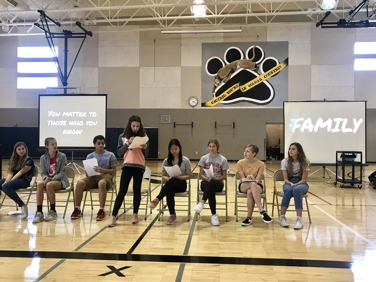 DrSteveHeinauer's tweet photo. Wow! The @lakewoodmiddle You Matter assembly was incredible! Special shoutout to our 8th grade Ss for their powerful presentation and to Will Gurley with @youmatterfest for sharing his very impactful story. #NationalSuicidePreventionWeek @bvschools #forthekids #YouMatter https://t.co/8nJXTMi93a