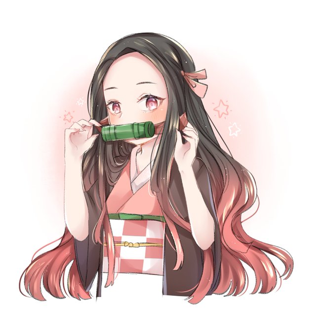 ivy ꕤ comms openさんがTwitterに投稿した竈門禰豆子(鬼滅の刃)のイラスト。