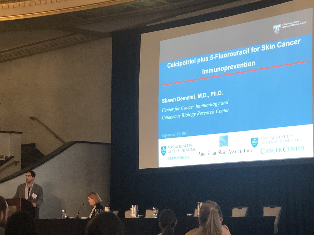DrStevenTChen's tweet photo. Great to hear my colleague, Dr. Shawn demehri, discuss his work on skin cancer prevention with calcipotriol and 5-FU! 

@MGH_RI @MassGeneralNews #dermtwitter #2019apd #academicderm https://t.co/OjZPyfH0e2