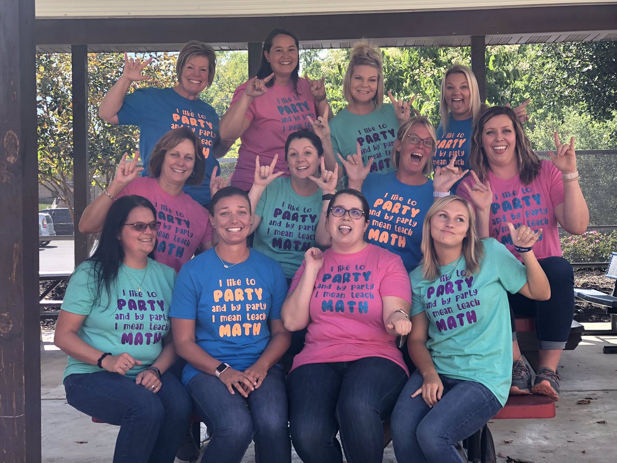 sarlars85's tweet photo. We like to PARTY, and by party, we mean teach MATH!  If there’s a more awesome group of people, I’ve never met them 😊 #TMSTribe #Proud2br3 #act4impact @SaraZerrer @Rellermath @tmsarnold @TMS_Cook @KellyCalvin84 @kelciemhoward @WesslingTMS https://t.co/nsIN4kmCLH