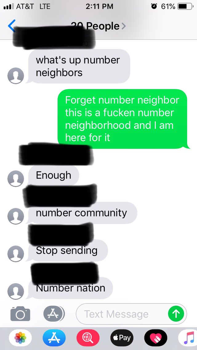 solid_is's tweet image. Homie texted 20 number neighbors #CommitToTheBit