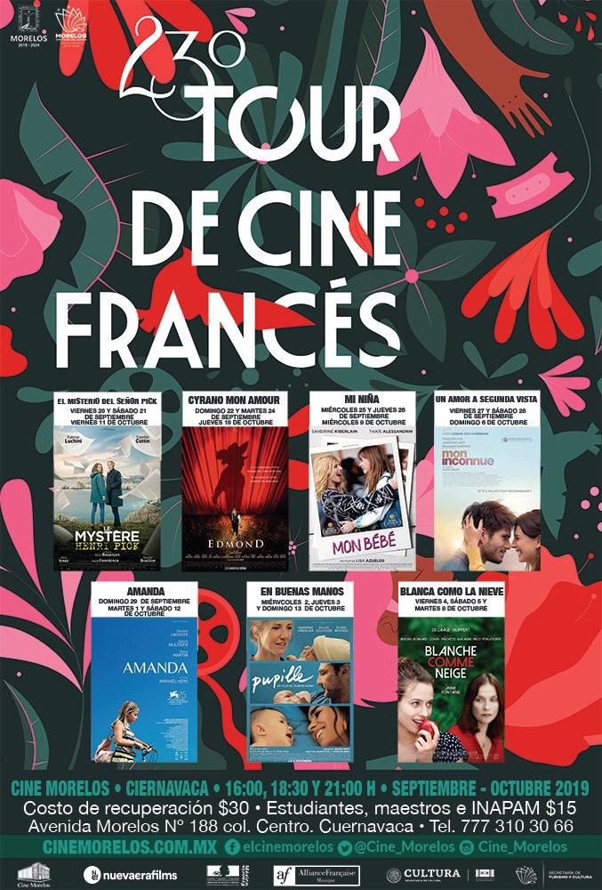 23º TOUR DE CINE FRANCÉS en el <a href="/Cine_Morelos/">Cine Morelos</a> del 20 de septiembre al 13 de octubre.

¡No te lo puedes perder!
#Cuernavaca #Morelos