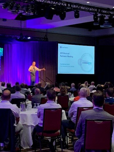 Day 1 of the #GTAPM2019 was inspiring and the future is looking bright! #ICYMI <a href="/ChefMichaelSmth/">Chef Michael Smith</a> inspired us with his talk about the importance of building community &amp; giving back. No matter your business, your work impacts so many people within a community! 
#GTAPM2019