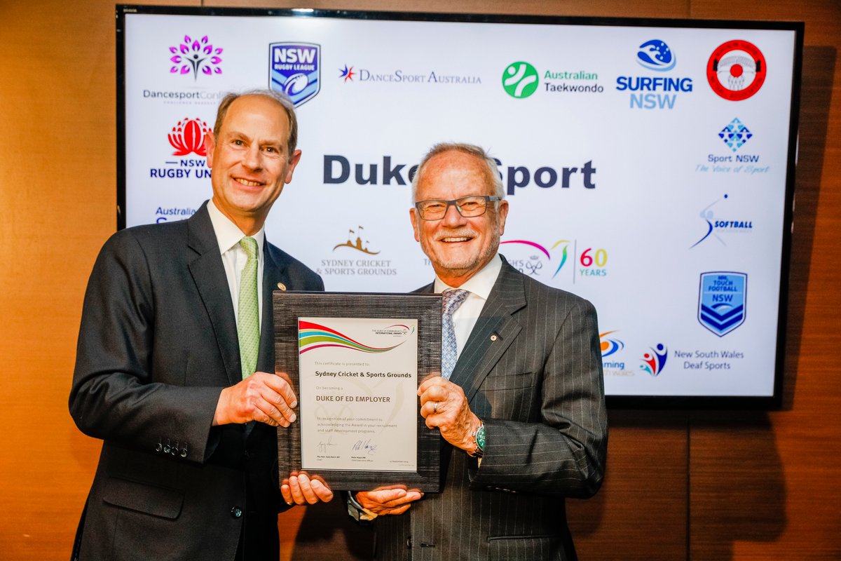 scg's tweet photo. To celebrate 60 years of the Duke of Edinburgh's International Award, HRH The Prince Edward met players from the SCG’s sports teams at a #Duke4Sport reception this week. 

Read more at https://t.co/LZNHHNkL16 https://t.co/vSjWAlMN8x