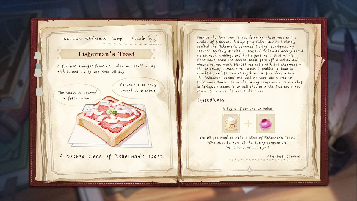 GenshinImpact's tweet photo. As an adventurer, the key to surviving in the wild is overcoming every obstacle! We might encounter fierce monsters, be trapped by severe weather, or run out of food...
*sniffs* Wait, what's that? Smells so good! (¯﹃¯)
#Adventurelog #Genshinimpact https://t.co/GMCEhWhlYk