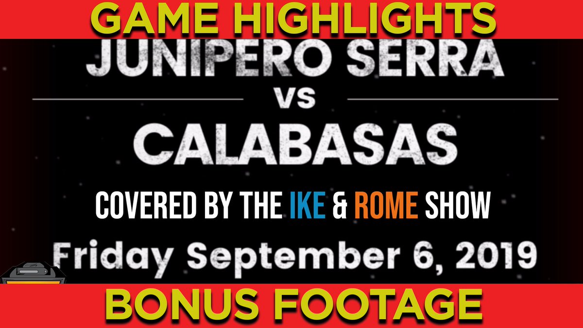Ike &amp; Rome covers the High School Football game Junipero Serra VS Calabasas Game goes to double overtime!
RECORDED on Friday September 6, 2019 Game Highlights and bonus footage
youtu.be/lv3akwMPijE