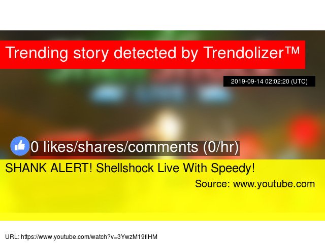 shellshockinfo's tweet image. SHANK ALERT! Shellshock Live With Speedy! #MainChannel #http://www.jahova.spreadshirt.com shellshock.trendolizer.com/2019/09/shank-…