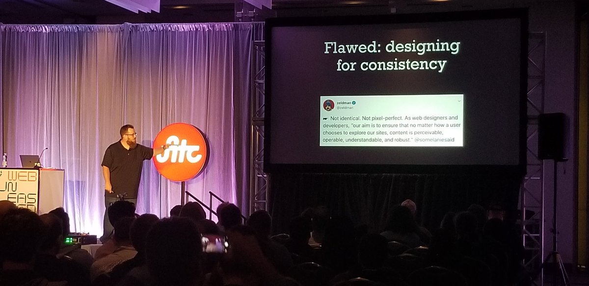 Kyle's slide says "flawed: designing for consistency"