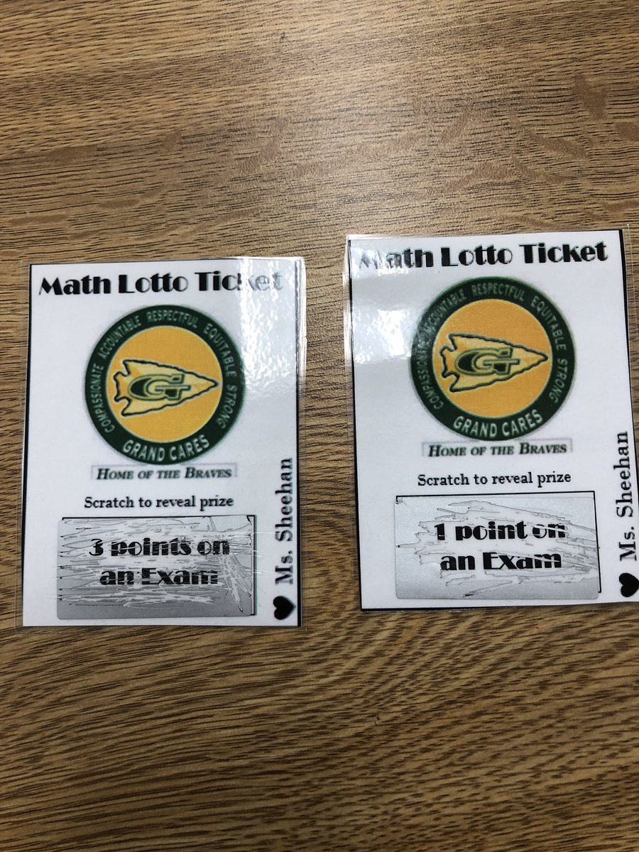 Ms_KSheehan's tweet photo. Starting the year off right with my math lotto tickets!! https://t.co/eSbmE7bdcu