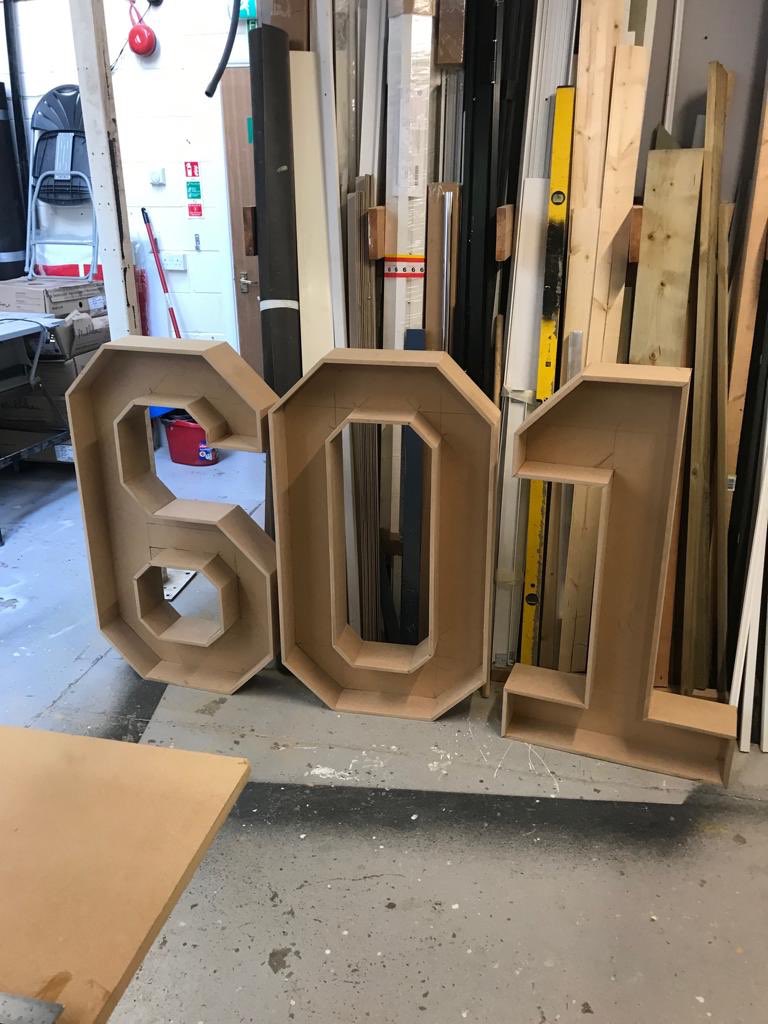 ckinteriorsuk's tweet photo. “You don’t have to be great to start, but you have to start to be great”

Brad &amp; Scott have been in the workshop creating large freestanding numbers for our sister company Shindigs Events. With 6mm and 12mm MDF, each number stands near 4ft tall! Wait until you see the end product https://t.co/EpPxIuHMaq