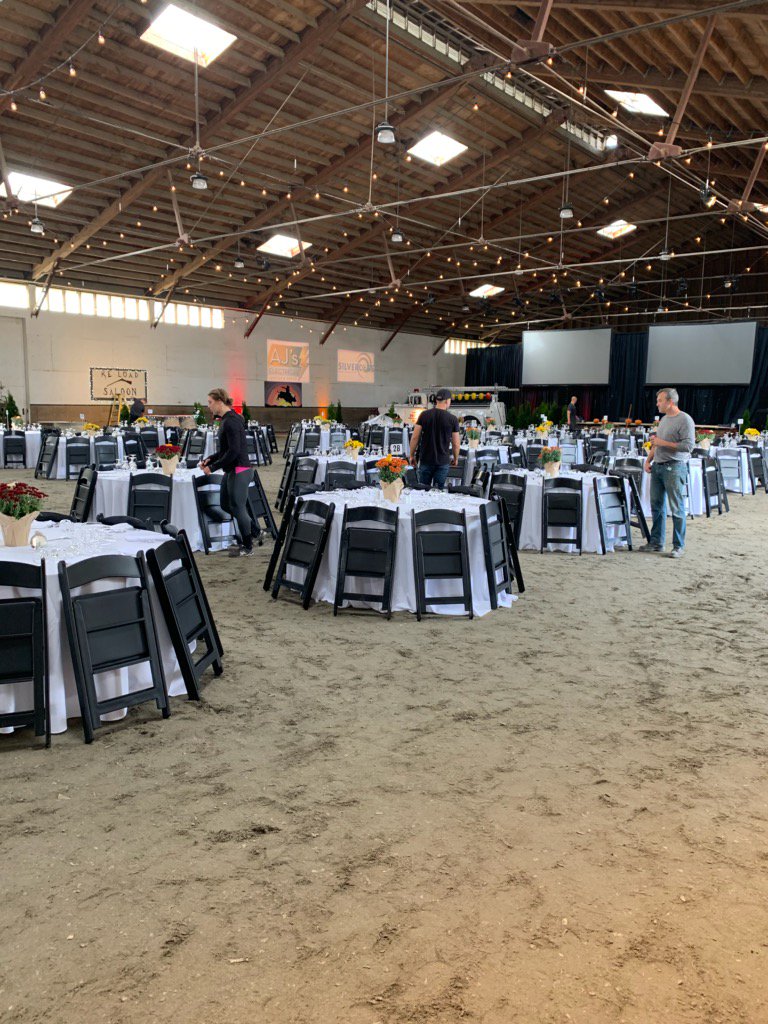 DFFCharitable's tweet photo. The barn is taking shape for tomorrow's Harvest Festival!

Over 3 days we progress from an empty barn to a venue ready to host 450 people for dinner, dancing, games and fundraising.

Another amazing turnout by our members donating their time to support local charitable works. https://t.co/BrigoQWAgW