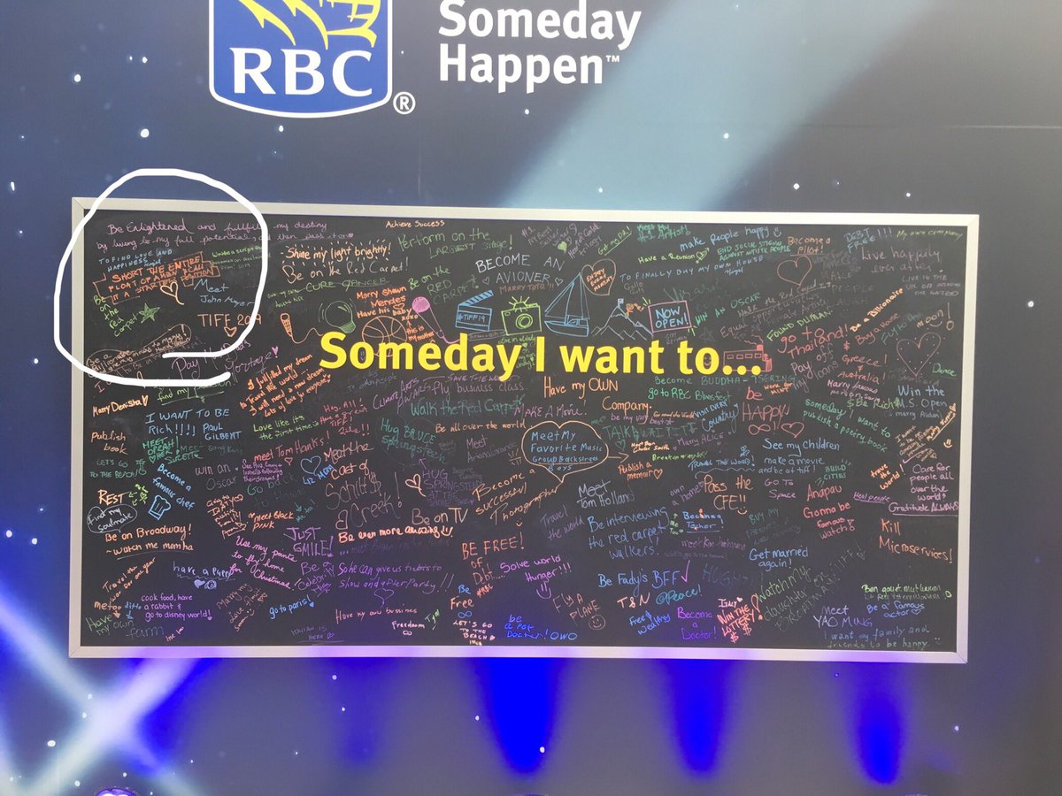 TopTickTimbit's tweet image. Went to TIFF, saw this dream board and thought I should contribute.