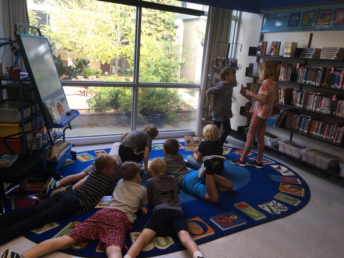 Mme_A_Reid's tweet photo. Back in my happy place!! First week back is all literacy centres and reading by the window. #LoveMyJob #Libraries4Life #FirstTimeKindieTeacher https://t.co/PlZNPzqzFm