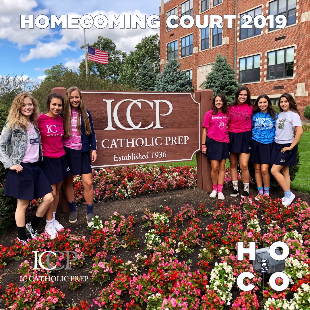 ICCatholicPrep's tweet photo. Presenting this year's Homecoming Court! They are: Bianca Arenas, Victoria Bernero, Annie Guinan, Bella Leslie, Dani Murillo, Cate Radoha, &amp; Gabi Zanoni. Queen reveal @ Homecoming Pep Rally.

#chooseiccp #knightup217 #homecoming #hoco #elmhurst #catholic #highschool https://t.co/w4QKC4yxBe