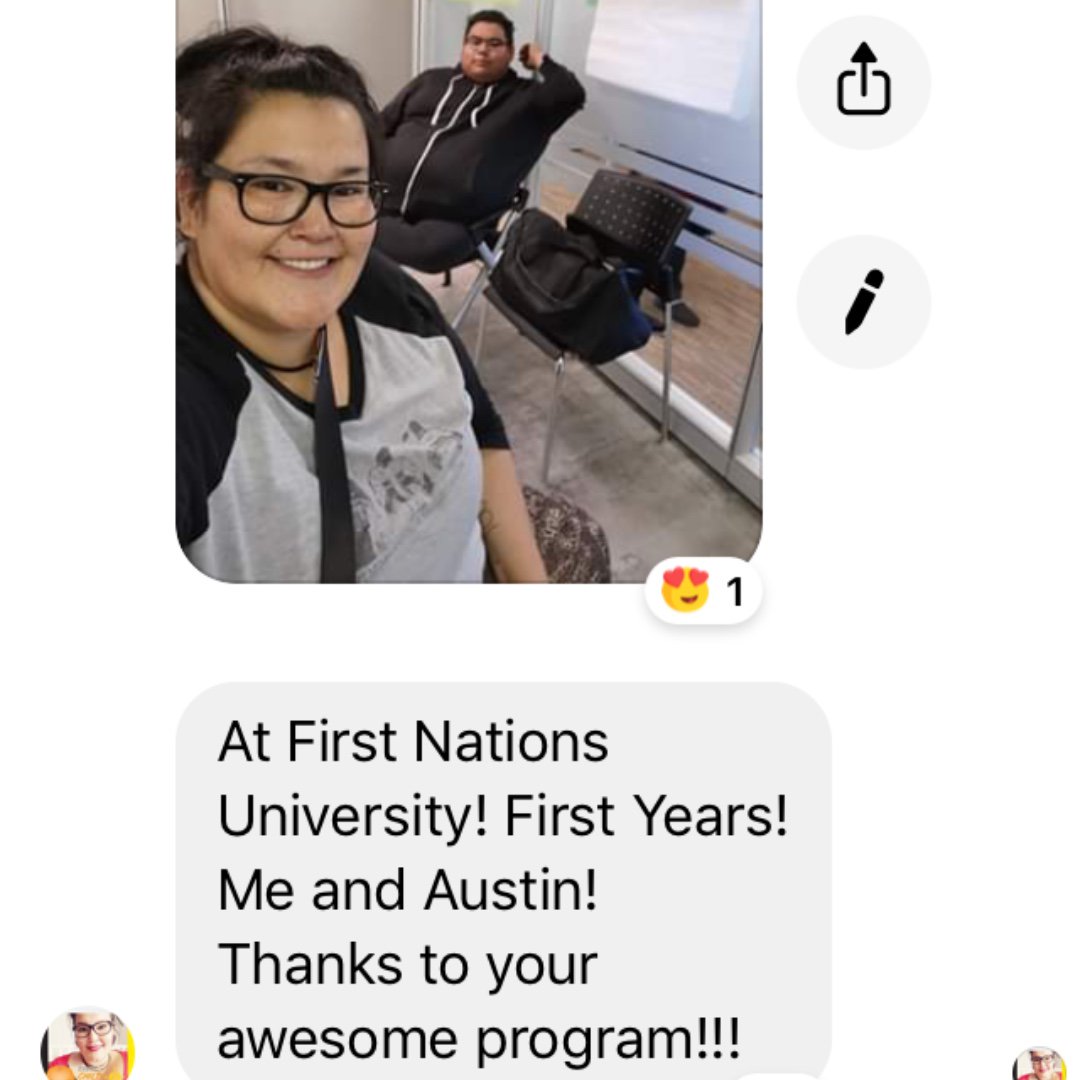 yxeFoodBank's tweet photo. We just received this message from our Creating Opportunities graduates.
So proud of these two!
#creatingopps #sfblc #yxefoodbank https://t.co/UQQGg4W3M2