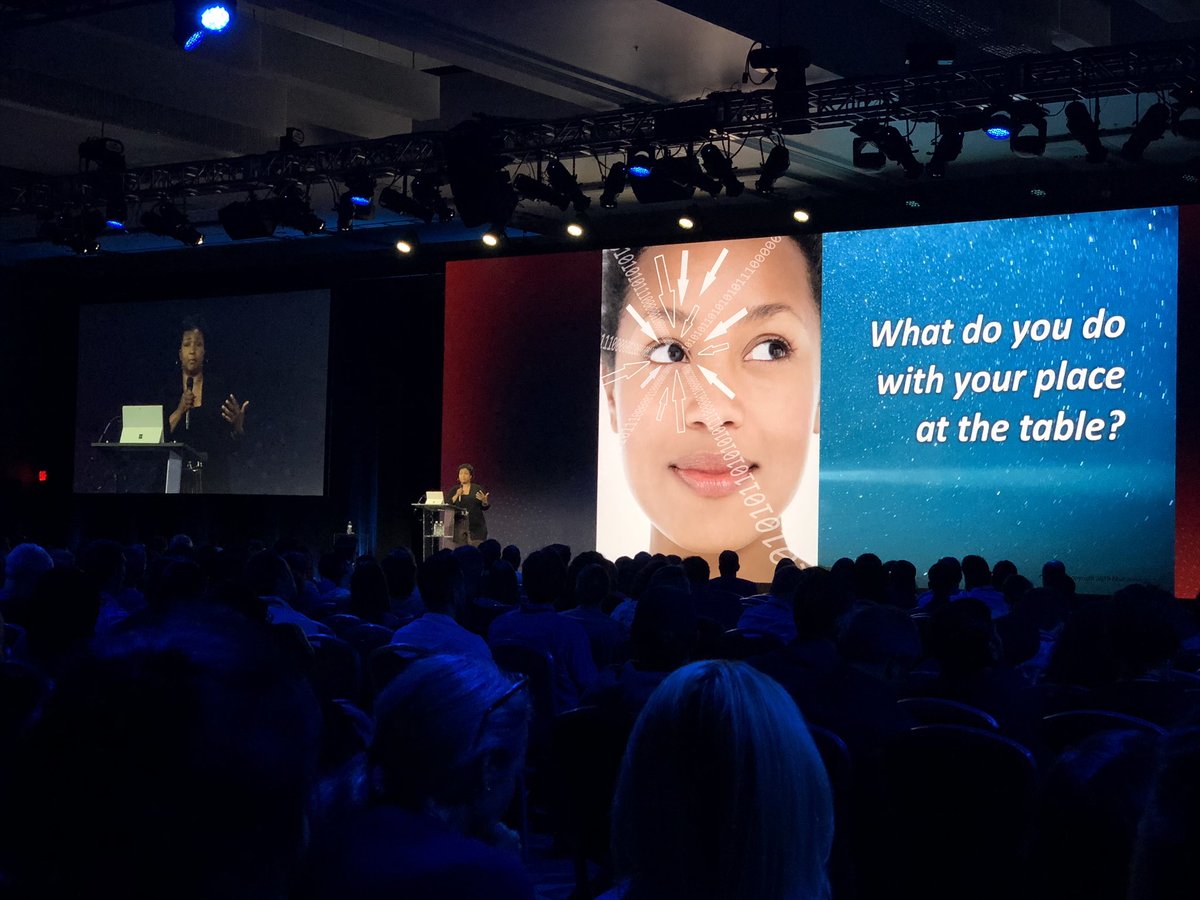 OptimizelyE's tweet photo. @maejemison teaching us that it’s not just getting a seat at the table, but what we do with it! #useyouropportunities #Opticon19 @Optimizely https://t.co/dlrTao7aen
