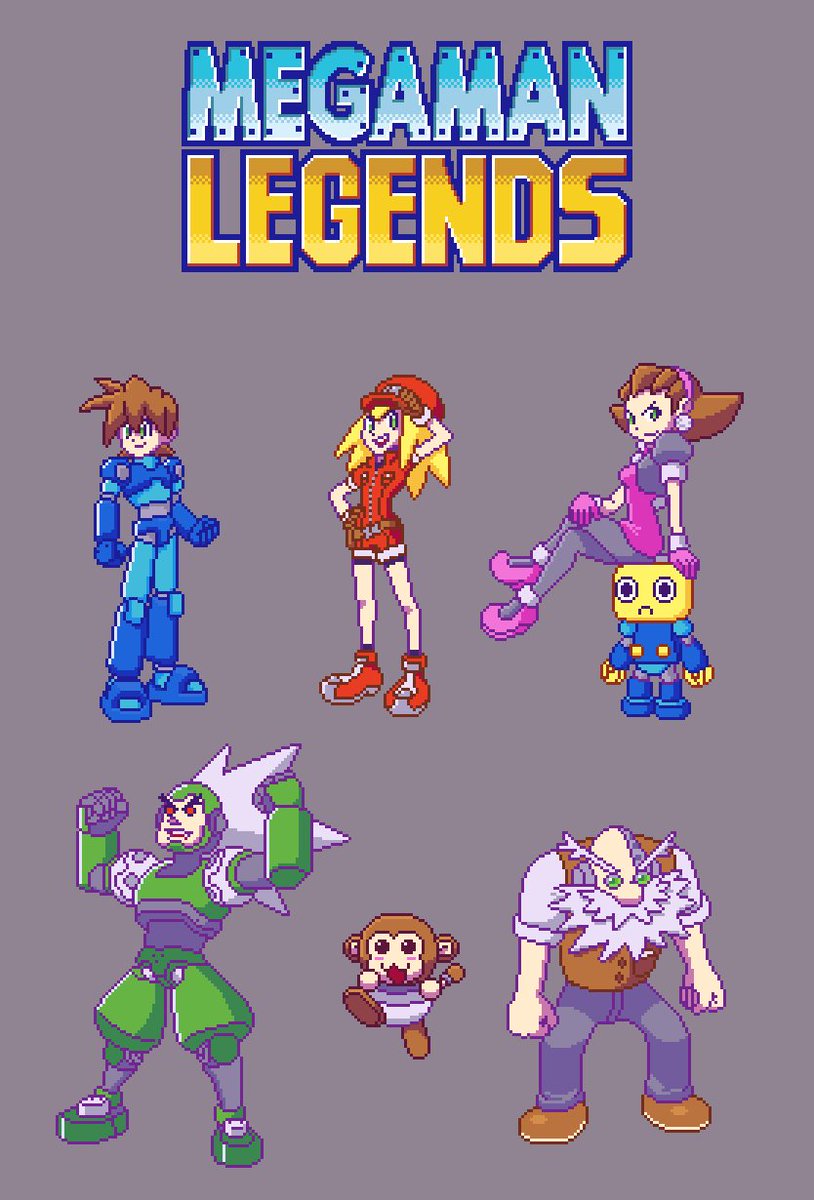 Some Megaman Legends sprites I made a while back! 