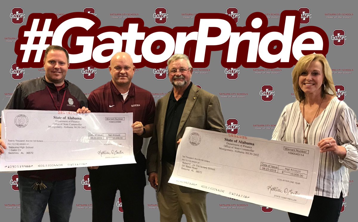 Satsuma Schools (@satsumaschools) on Twitter photo Special thanks State Senator Jack Williams! Senator Williams delivered $30,000 today to benefit the educational programs of Satsuma City Schools! <a href="/JoshVerkouille/">Josh Verkouille</a> <a href="/bdsharp1/">Brenda sharp</a> <a href="/BartReeves/">Bart Reeves</a> #GatorPride Special thanks State Senator Jack Williams! Senator Williams delivered $30,000 today to benefit the educational programs of Satsuma City Schools! <a href="/JoshVerkouille/">Josh Verkouille</a> <a href="/bdsharp1/">Brenda sharp</a> <a href="/BartReeves/">Bart Reeves</a> #GatorPride