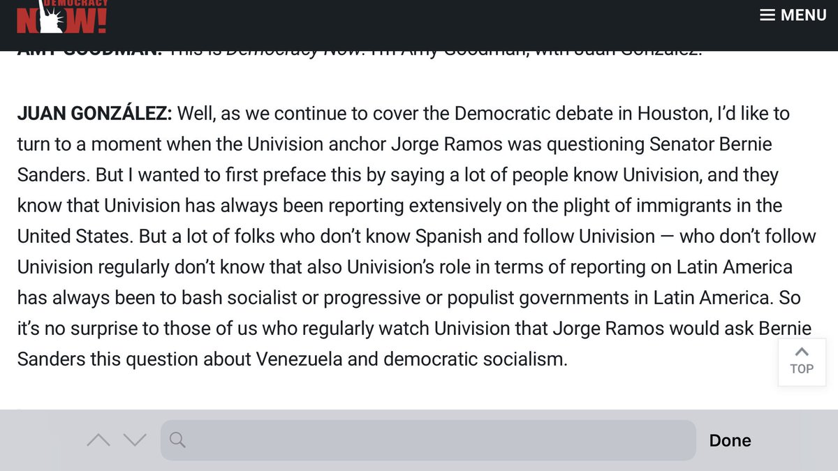 kthalps's tweet photo. Love Juan Gonzalez for saying this about Jorge Ramos. Ramos is good on Trump and was good on Biden. Not good on foreign policy. @juangon68 @democracynow https://t.co/HjmLxmyTFB