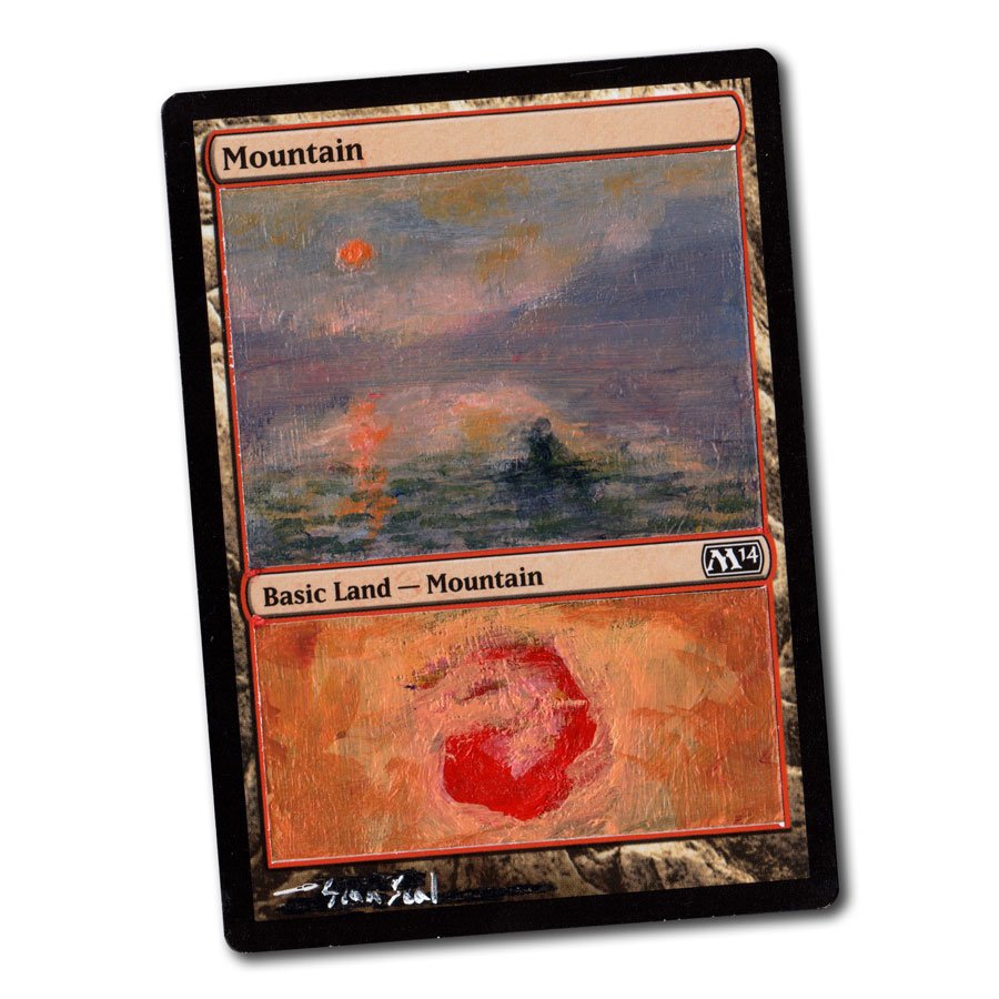 ArtistSeanSeal's tweet image. "Monet Mountains" #FrenchImpressionists #Magic #MTG #originalartwork 
hand painted Magic card