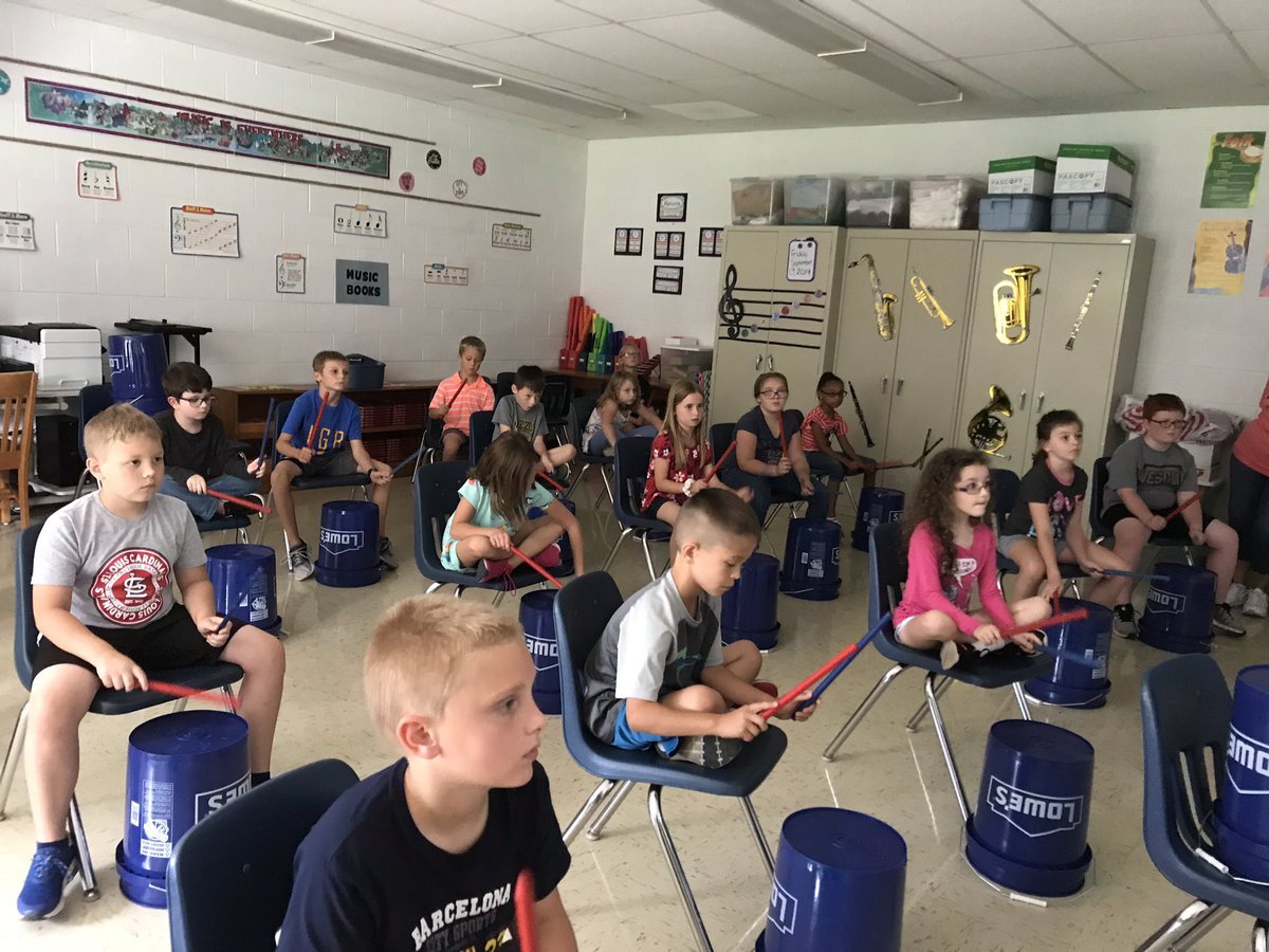 3rd grade had so much fun bucket drumming today! #wesclinwarriors
