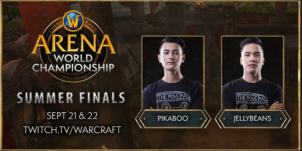 JellybeansTV's tweet image. Excited to announce that @Tempo_Pikaboo and I will be joining the casters desk in the AWC Summer Finals! THE MOVE!!!

Be sure to tune in on Sept. 21 &amp;amp; 22 at Twitch.tv/warcraft 😁