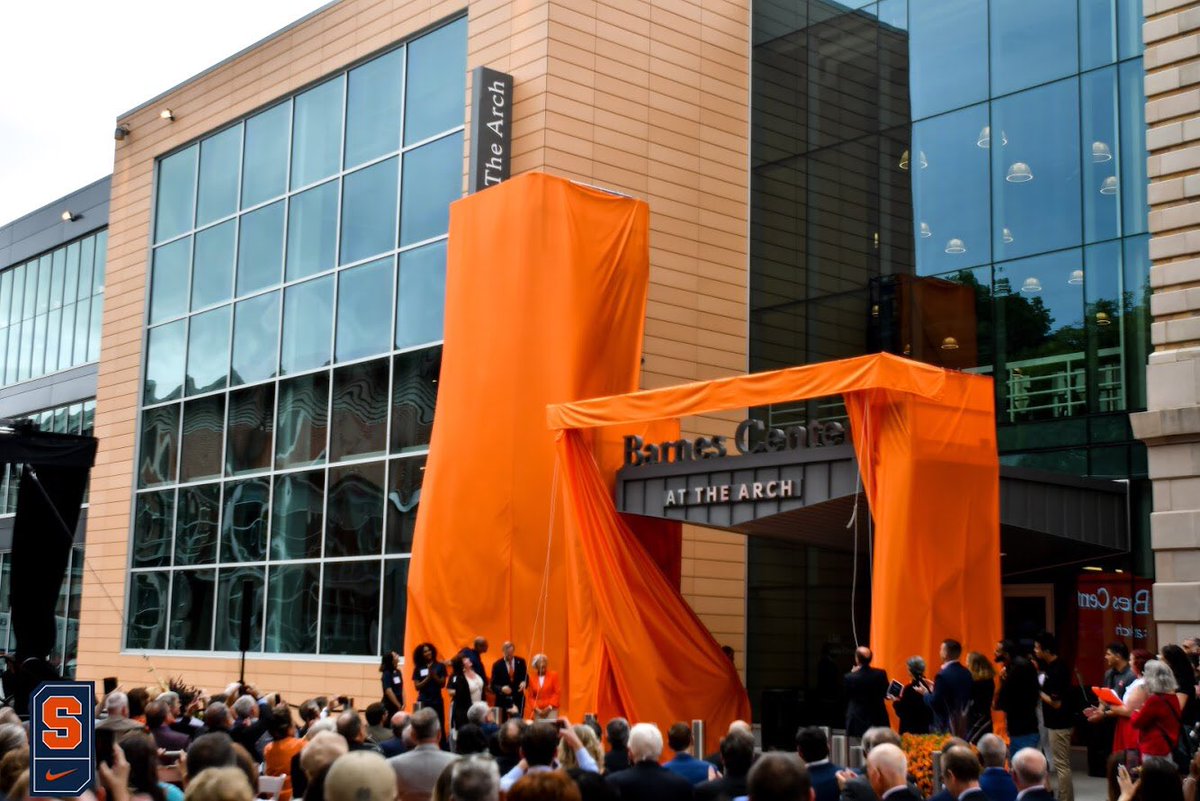 CuseWRowing's tweet photo. Today we celebrated the official opening of the Barnes Center at the Arch, home to our indoor practice facility #OrangeCentral https://t.co/eWMQDyVJaA