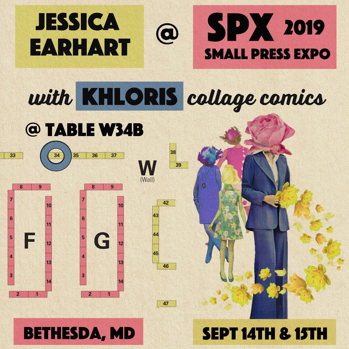 themedialuna's tweet photo. Hey moonbeams! 🌙 You can catch me ✨LIVE✨ in action 💎THIS WKEND💎 in Bethesda, MD at  @spxcomics I’ll be at table W34B slinging all 3 issues of my sassy as heck fantasy collage comic, KHLORIS 💃🌹🌈🌸🌷🌼 Sat. 11-7 &amp; Sun. 12-6! Come say hi to me!✌️👋 https://t.co/jSVz3rDZyL