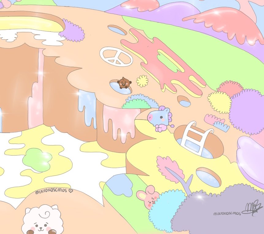 studiosope's tweet image. baby bt21 x hope world #btsfanart 🌱