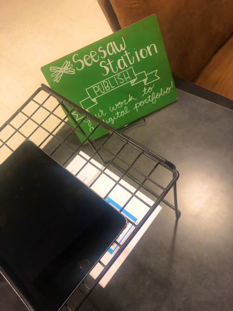 McDanielsDream's tweet photo. Thank you @SarraSmith3 for coming and visiting with at @RidgeviewKISD ! We have officially opened our @Seesaw Station! To allow student to easily upload! π€ #EdTechKISD
#TechnopolyEDU https://t.co/sOXx0Q1PKy