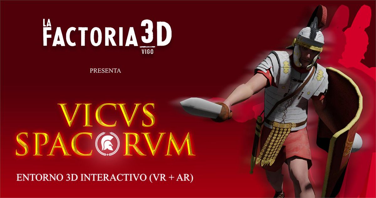 LaFactoria3D's tweet photo. Este fin de semana participamos en el evento @VICUS_SPACORUM, presentando dos aplicaciones interactivas (Realidad Virtual + Aumentada) inspiradas en la Antigua Roma. Acércate a probarlas! #impresion3d #3dprint #vr #realidad_virtual #ar #realidad_aumentada #vigo #vicus_spacorum https://t.co/ohwSXbdjrP