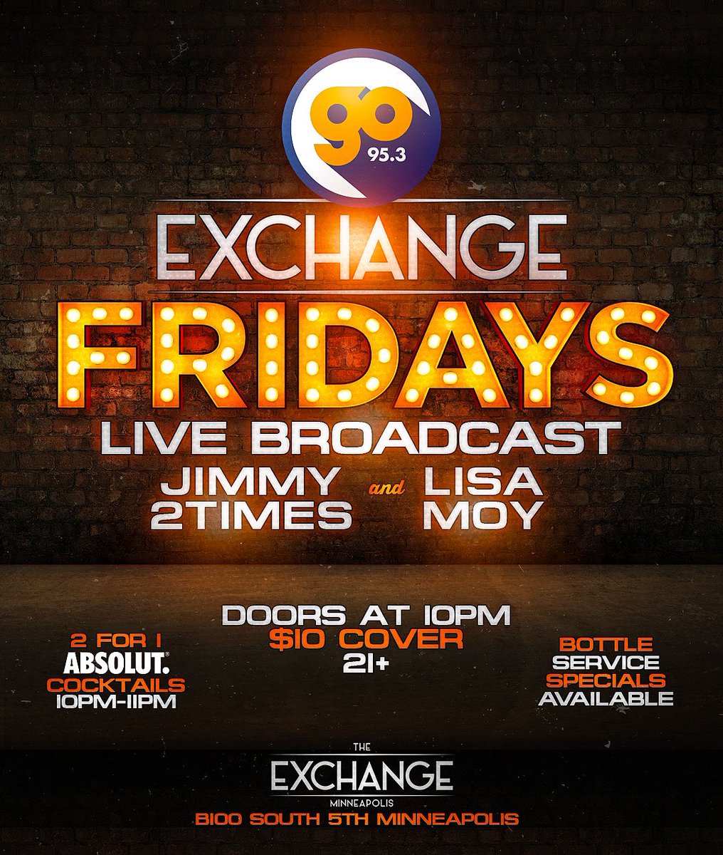jimmy2times's tweet photo. Tonight on @Go953mn!๐ป
๐ฃ We got your Friday night soundtrack ready on #TheMixtapeAt8 w @DjRaymills๐
๐ฃ@ITSLISAMOY and I live from @theexchangempls for #GoFridays at 10pm!๐พ
๐ฃmore details on how you can have #TenGrandInYourHand๐ต
#TheNightshow starts at 7pm!
651-989-9595๐ฒ https://t.co/CYmp9ry2PB