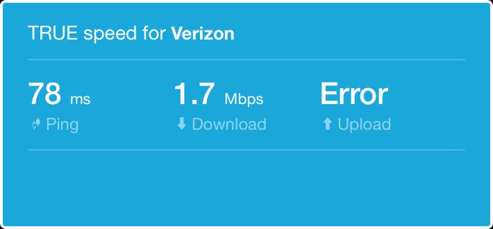 CaryDocJJ's tweet photo. Check out my TRUE Speed Test on Verizon on 4G via #opensignal https://t.co/MyUmYaDUXl