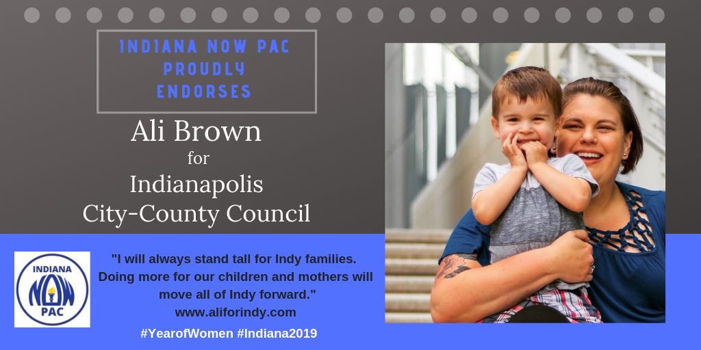 We’re proud to endorse Ali Brown for Indianapolis City-Council. Help us support her by raising a pint with us on 10/2 at Sun King Brewery! #YearofWomen #Indiana2019