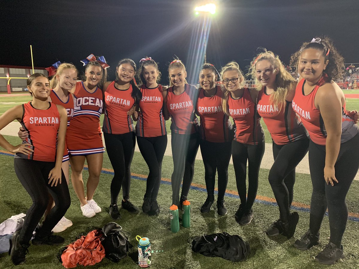 OTHSDance's tweet photo. So proud of this team today! The Spartan Dancers performed during tonight’s halftime show. Co-Captains; Brianne Sinks and Kalea Harriott. @Oceanathletics @OTSpartanLegacy @jimstefank https://t.co/nARtU5Y2ae