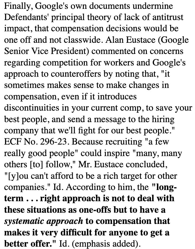 Twitter won't allow the full quote due to length, this is the section in the doc that ends with "long-term . . . right approach is not to deal with these situations as one-offs but to have a systematic approach to compensation that makes it very difficult for anyone to get a better offer."
