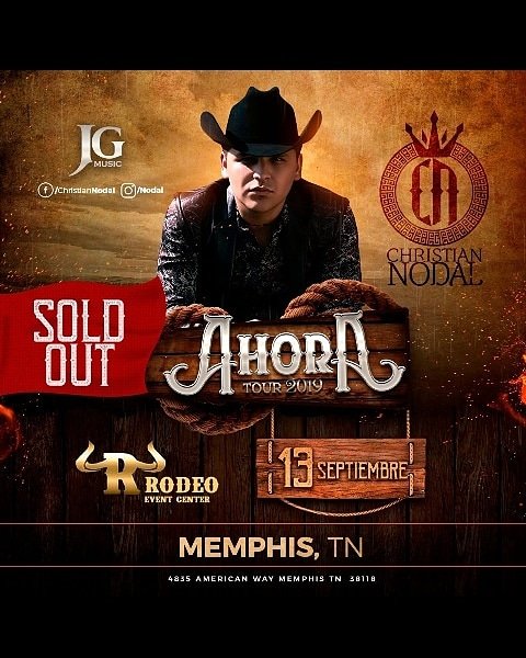 CNodalPR's tweet photo. Otro #SoldOut para el show de esta noche en el Rodeo Event Center en Memphis, Tennessee 🔥🐍🖤 @elnodal @jgmusicoficial  @Rulobon 

#ChristianNodalMundial #ChristianNodal #Nodalistas #RegionalMexicano #JGMusic #AhoraTour2019 #MemphisTennesse #RodeoEventCenter https://t.co/lSnAFmjCAt