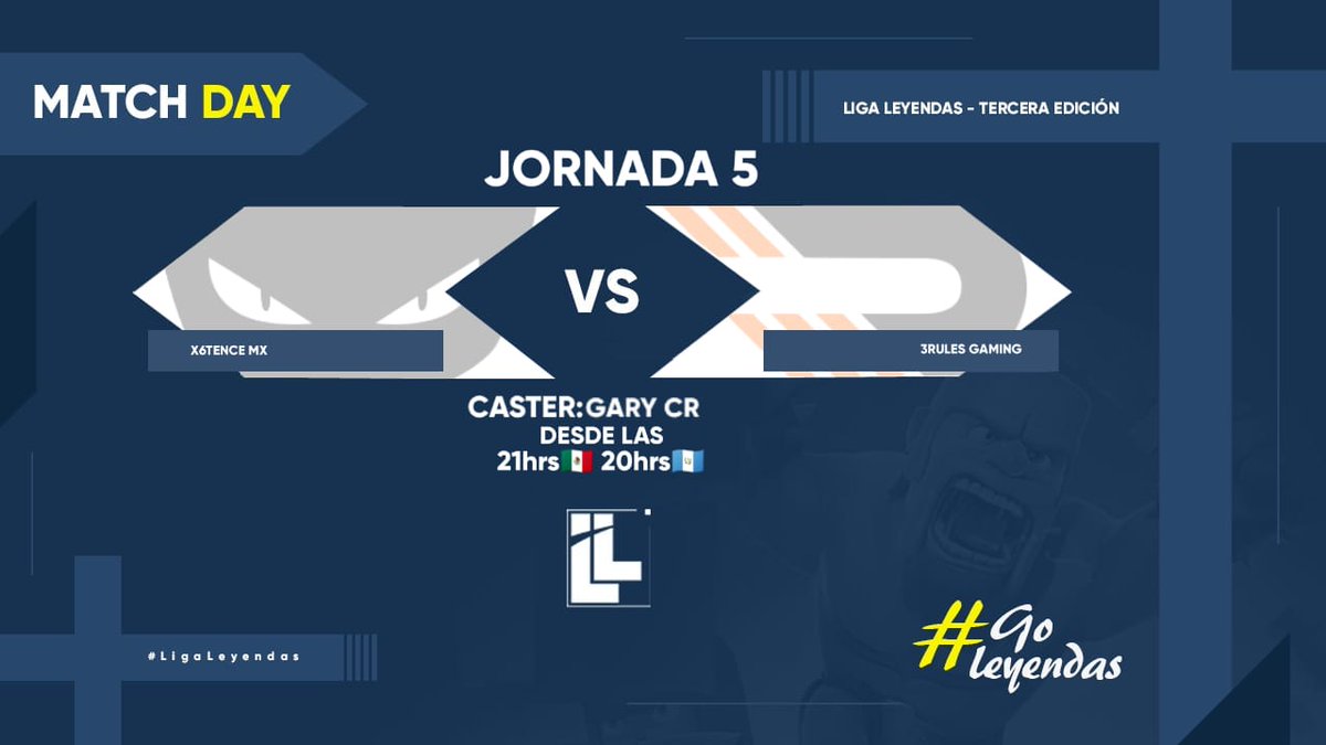 ¡MATCH DAY SEXTA JORNADA!

🎯 X6tence Mx Vs 3Rules Gaming

⏰20:00 Hrs 🇬🇹 / 21:00 Hrs 🇲🇽

👤 Árbitro : Anddy Quinteros

Caster 🎙️: <a href="/GaryReyesCR/">Gary CR</a>
youtube.com/channel/UCDihT…
No olviden suscribirse al canal del Caster y apoyar durante el directo.