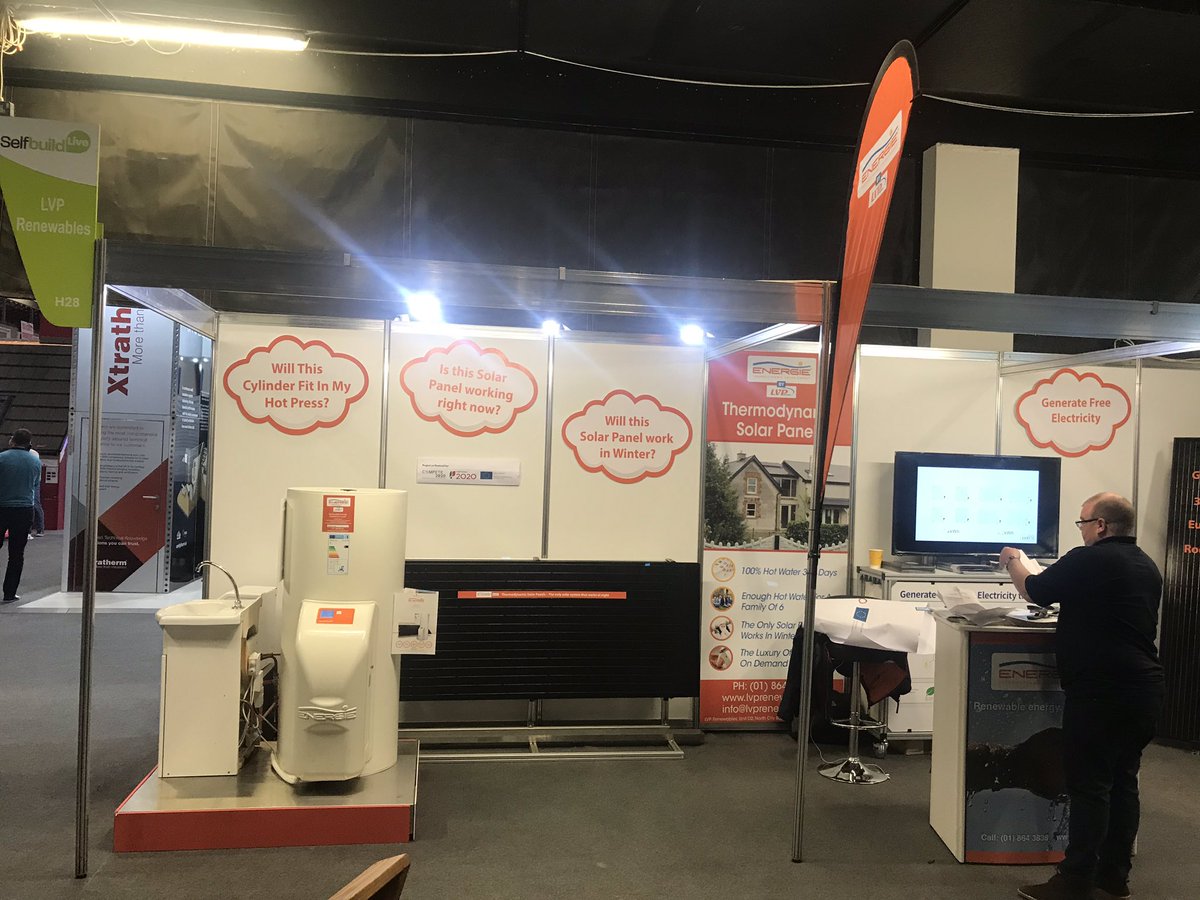 A great but exhausting day coming to an end yesterday. We are back at Stand H28 from 10am today @selfbuildire in Citywest, Dublin #thermodynamicsolarpanels #givenergy #solarpv