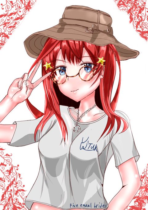 ぶうさんがTwitterに投稿した中野五月(五等分の花嫁)のイラスト。
