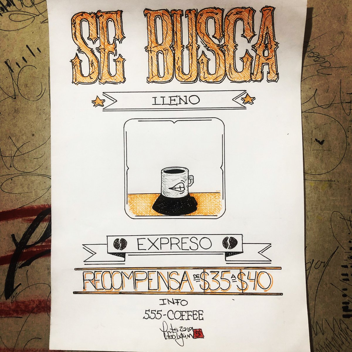 HooliganPats's tweet photo. Hoy en #SacaLosCoffees:
SE BUSCA EX PRESO ☕️ 
#coffeebreak #coffeetime #coffeetime #coffee #CDMX #Hot #HotCoffee #Expreso #Espresso 
#GarabatosNocturnos #Dibujo #Sketch #sketchbook #drawing #DibujosParaHacerTiempo #coffelovers #coffeeTale #CoffeeConversation https://t.co/A3xDQ9yW7N